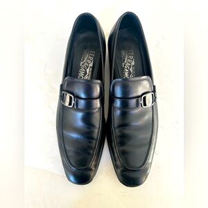 Ferragamo Black Men’s Loafer with Buckle - Size 10